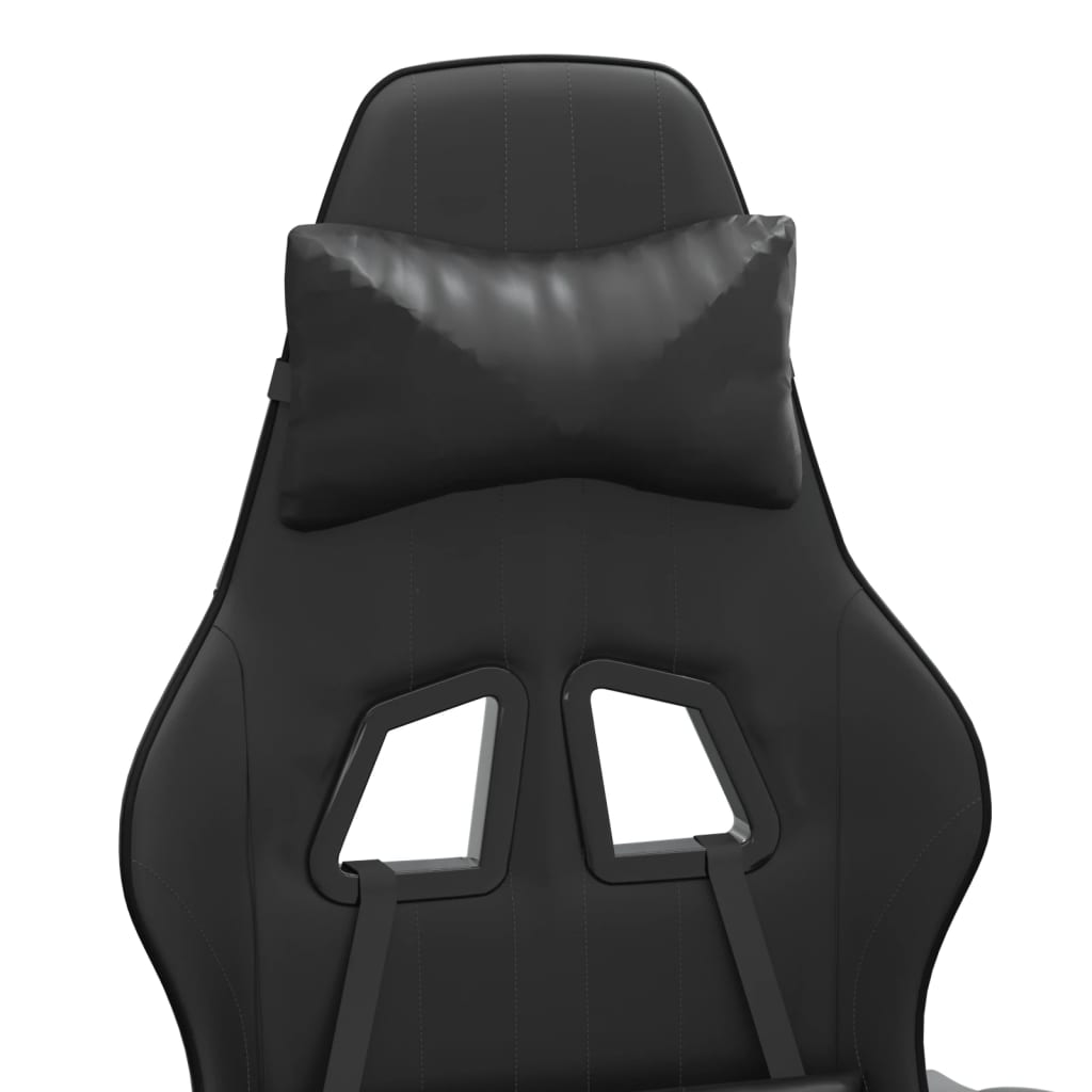 Chaise de jeu pivotante avec repose-pied Noir Similicuir - XIOS