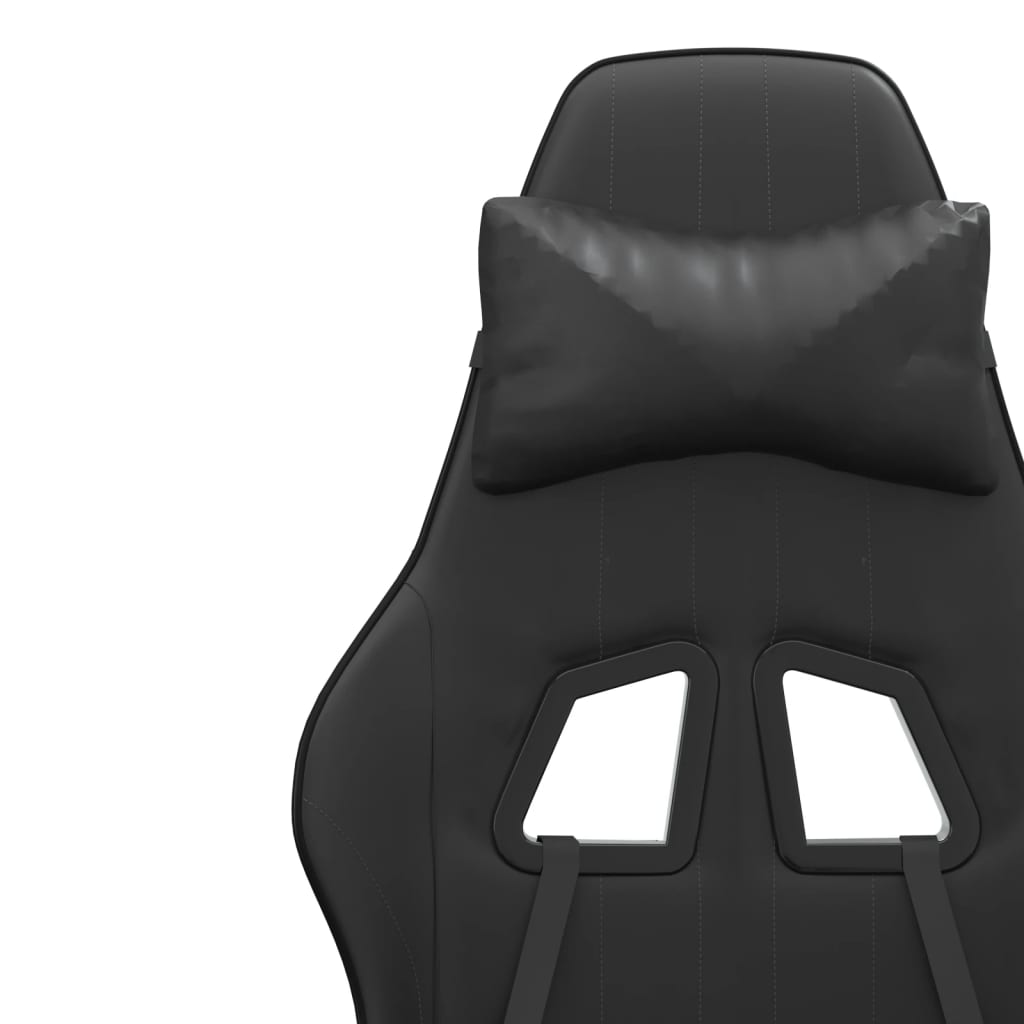 Chaise de jeu pivotante avec repose-pied Noir Similicuir - XIOS