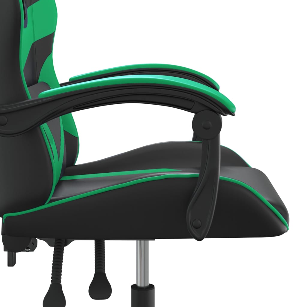 Chaise de jeu pivotante Noir et vert Similicuir - XIOS