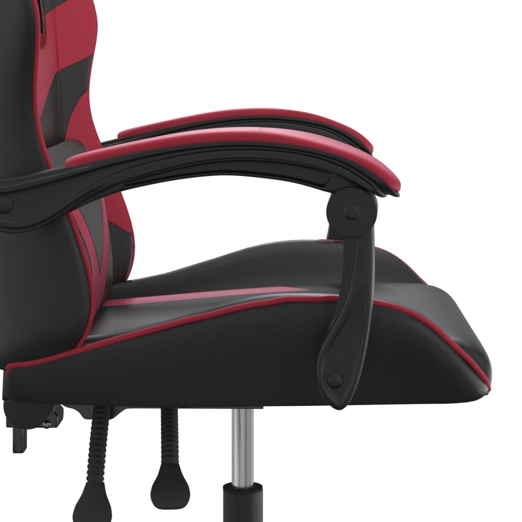 Chaise de jeu pivotante Noir et rouge bordeaux Similicuir - XIOS