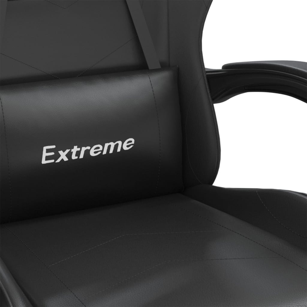 Chaise de jeu pivotante avec repose-pied Noir Similicuir - XIOS