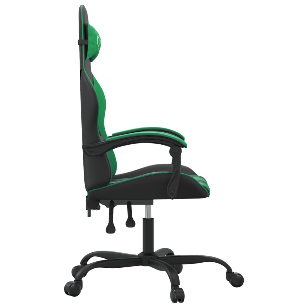 Chaise de jeu pivotante Noir et vert Similicuir - XIOS