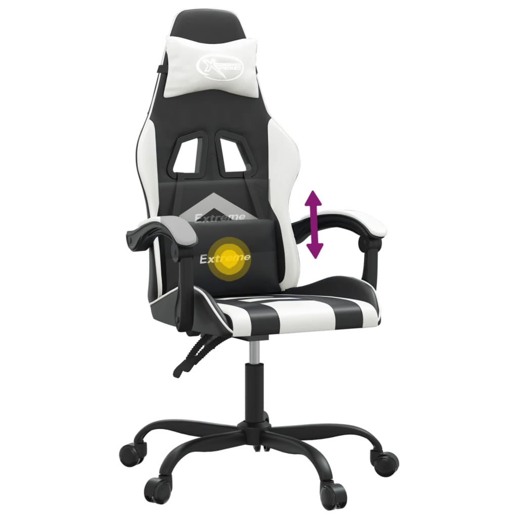 Chaise de jeu pivotante Noir et blanc Similicuir - XIOS