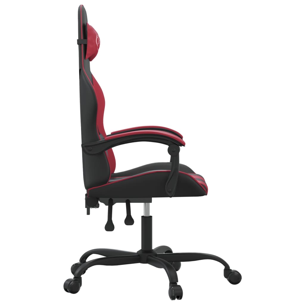 Chaise de jeu pivotante Noir et rouge bordeaux Similicuir - XIOS