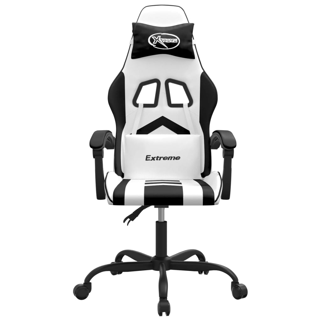 Chaise de jeu pivotante Blanc et noir Similicuir - XIOS