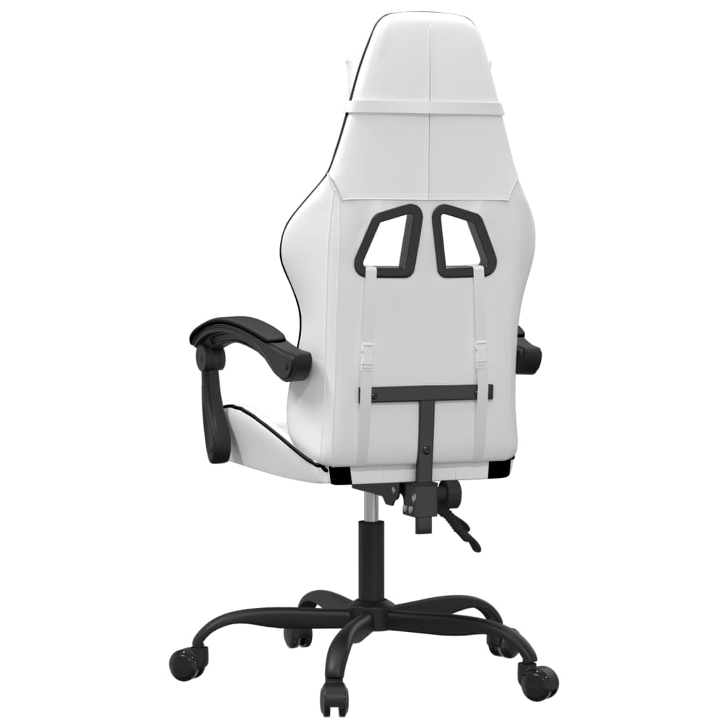 Chaise de jeu pivotante Blanc et noir Similicuir - XIOS