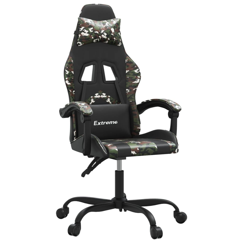 Chaise de jeu pivotante Noir et camouflage Similicuir - XIOS