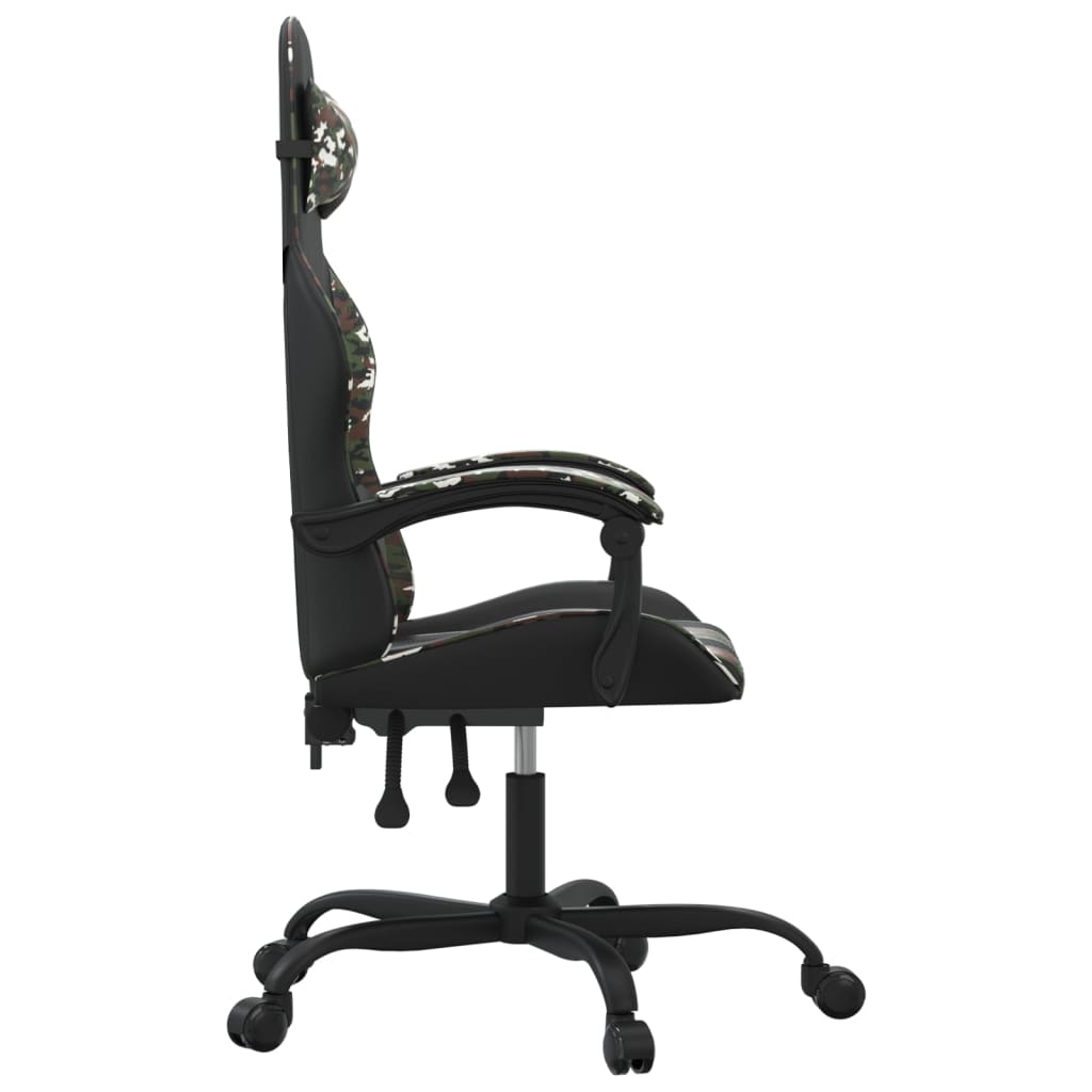 Chaise de jeu pivotante Noir et camouflage Similicuir - XIOS