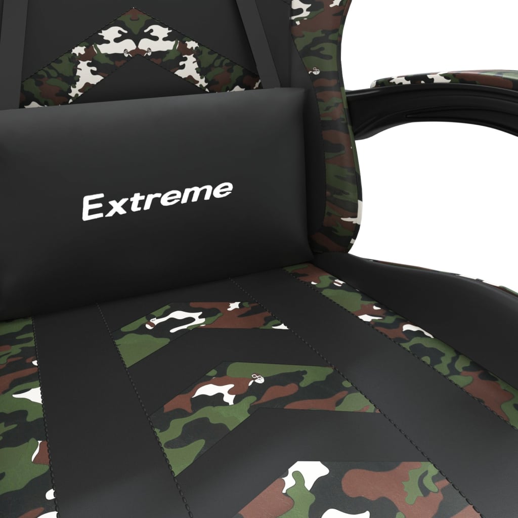 Chaise de jeu pivotante Noir et camouflage Similicuir - XIOS