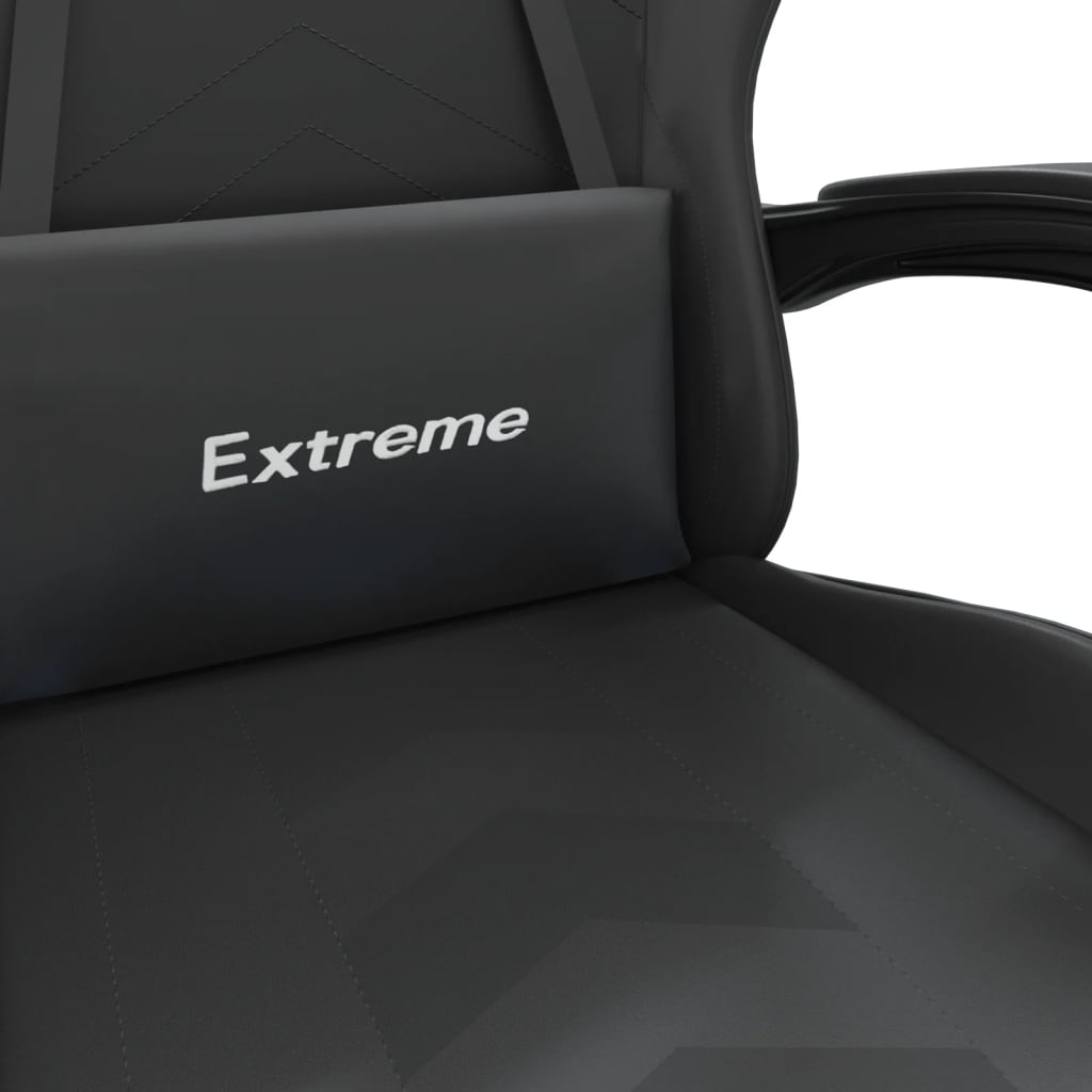 Chaise de jeu pivotante avec repose-pied Noir Similicuir - XIOS