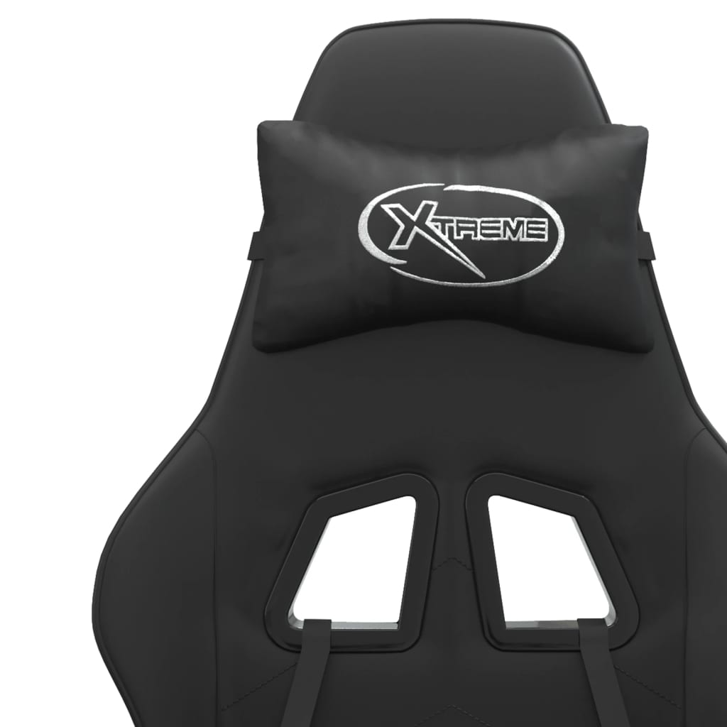 Chaise de jeu pivotante avec repose-pied Noir Similicuir - XIOS