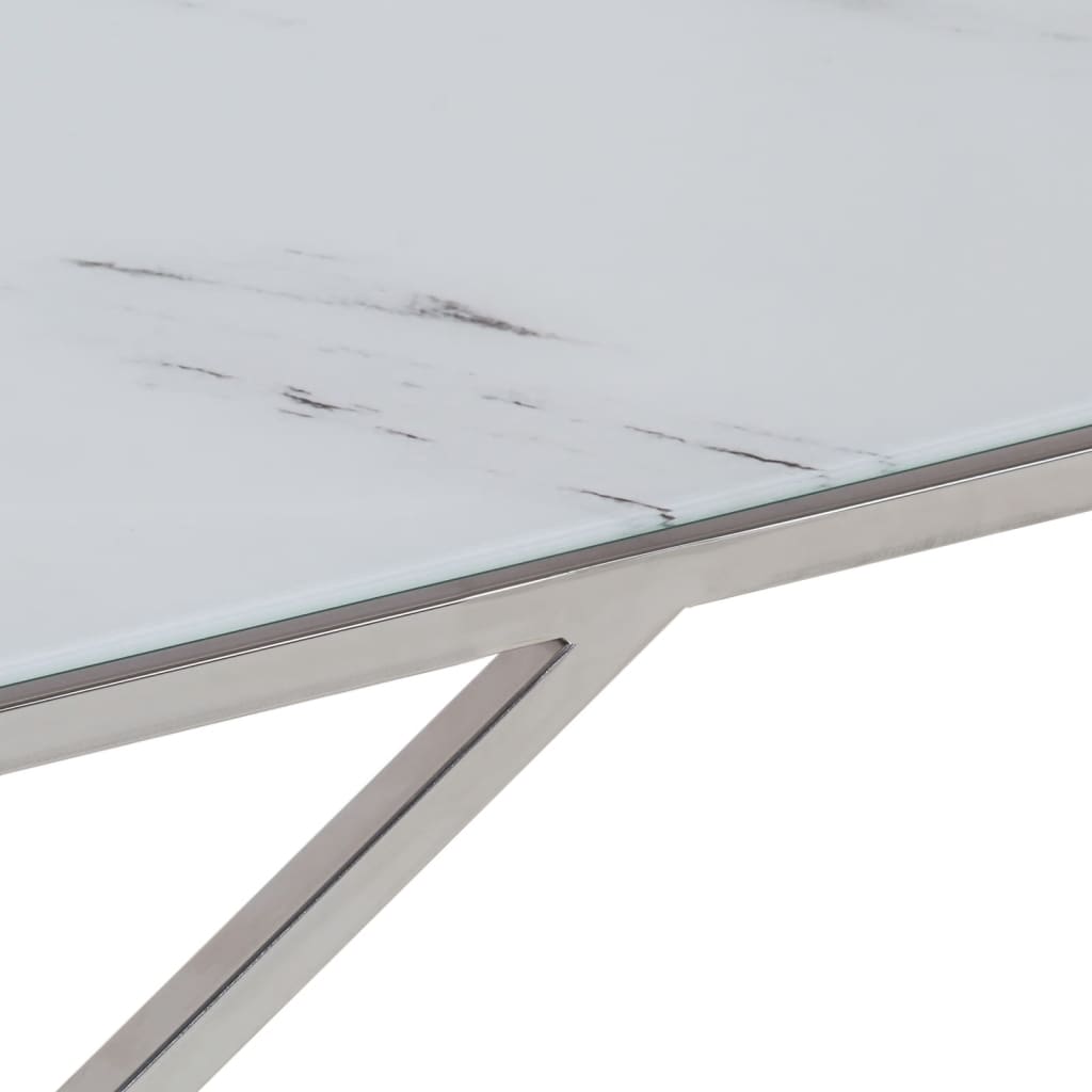 Table basse argenté acier inoxydable et verre trempé Tables basses vidaXL