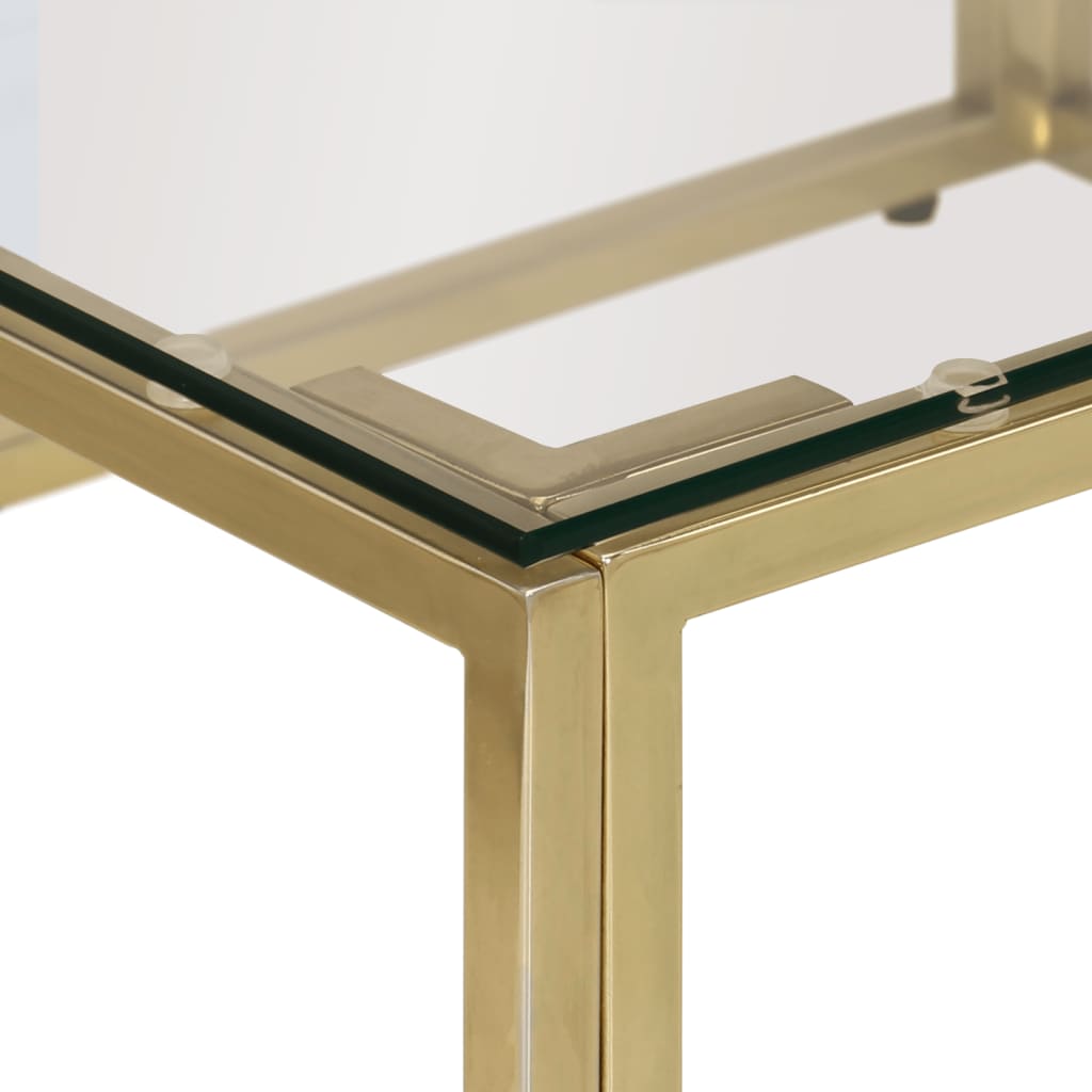 Table basse doré acier inoxydable et verre trempé - XIOS