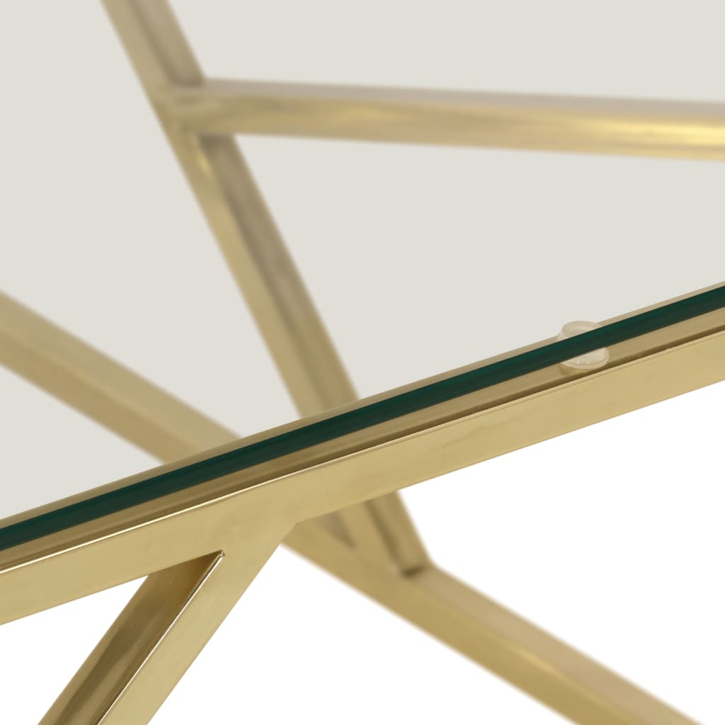 Table basse doré acier inoxydable et verre trempé - XIOS