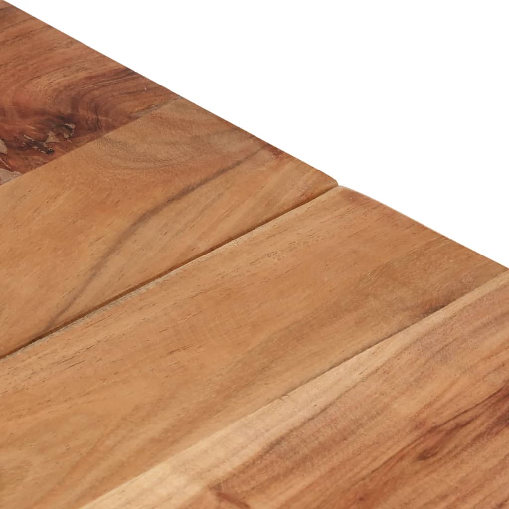 Table basse argenté acier inoxydable et bois massif d'acacia - XIOS