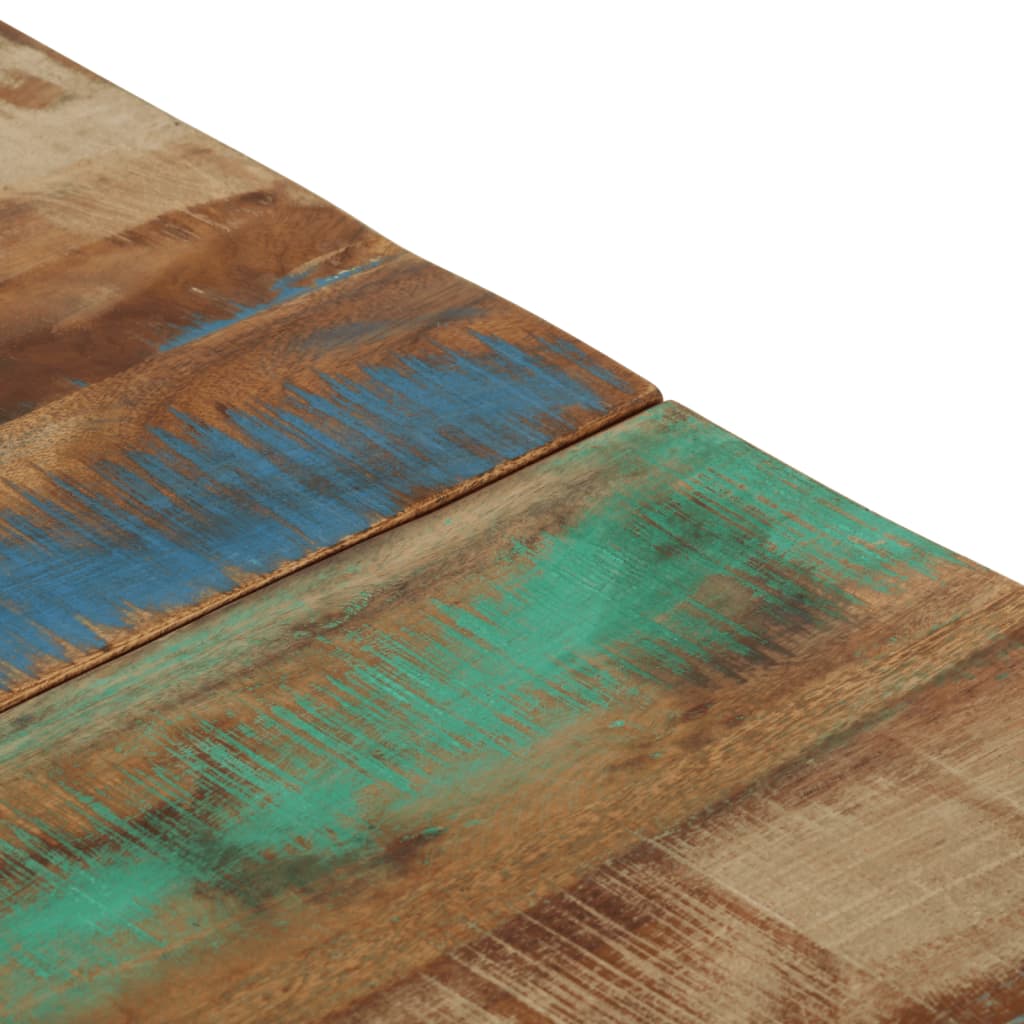 Table basse argenté inox et bois de récupération massif - XIOS