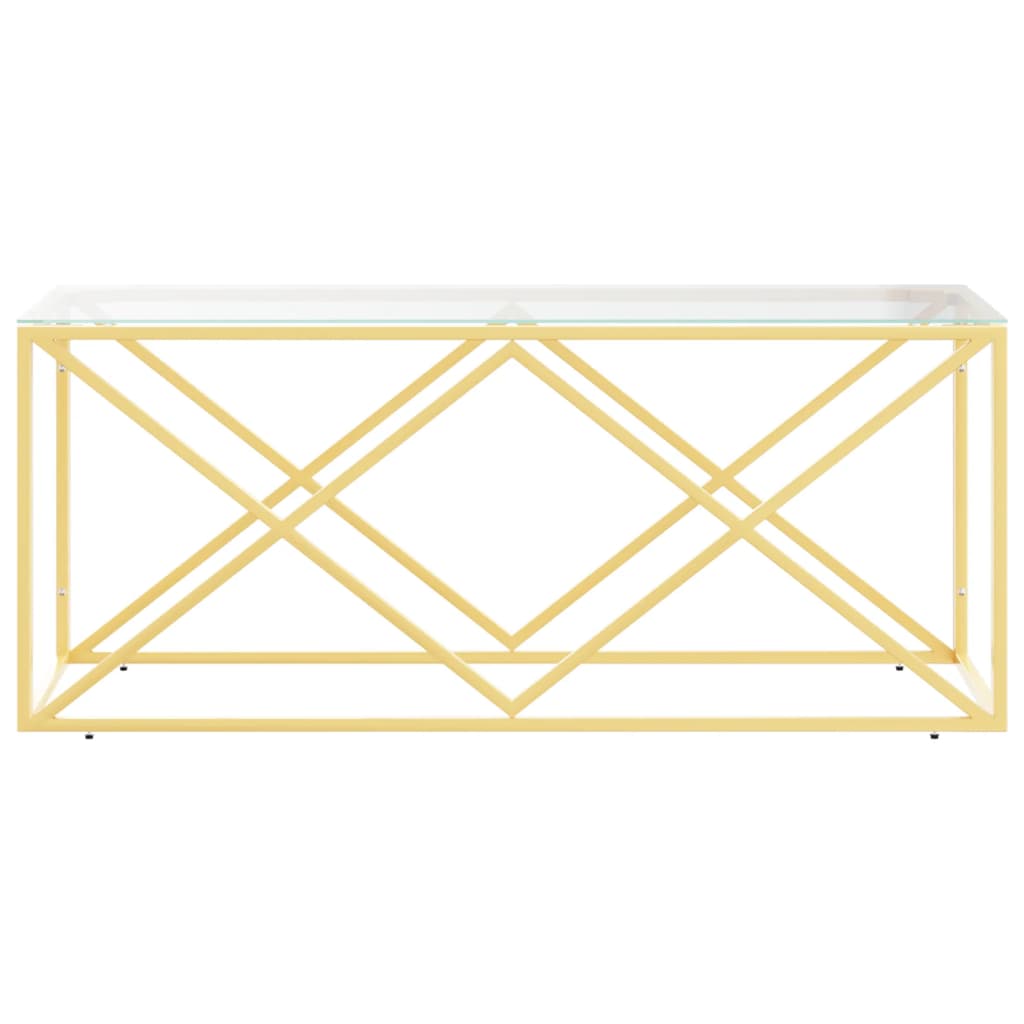 Table basse 110x45x45 cm acier inoxydable et verre - XIOS