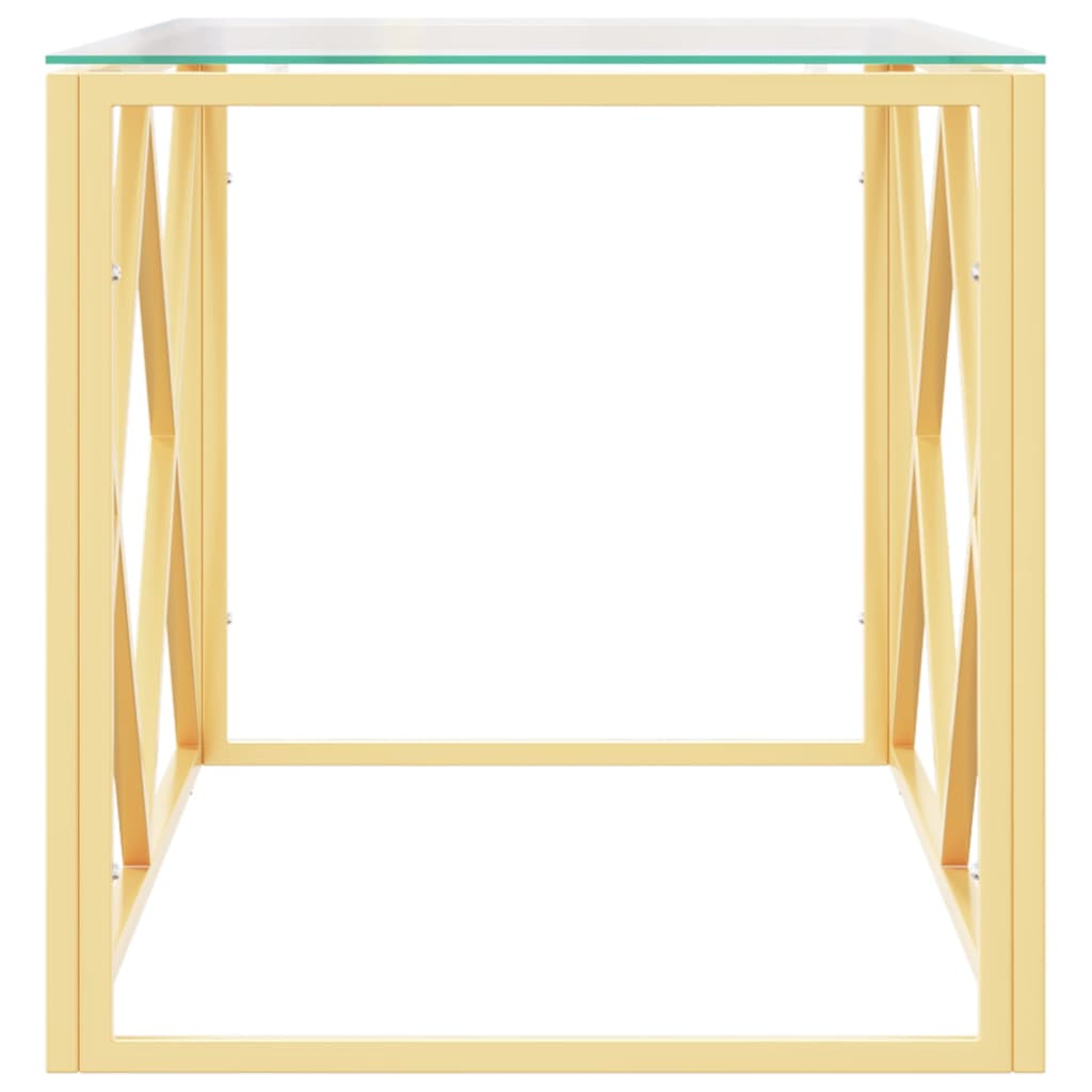 Table basse 110x45x45 cm acier inoxydable et verre - XIOS