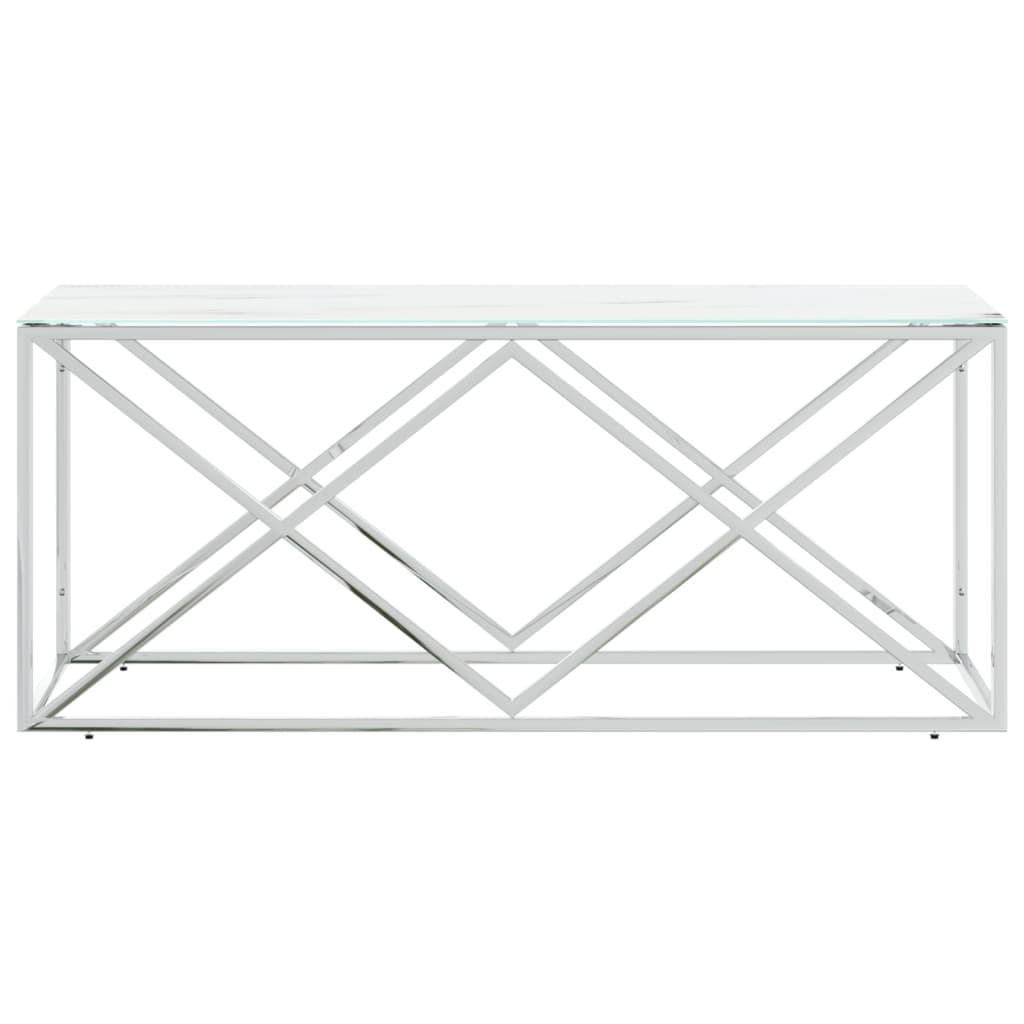 Table basse 110x45x45 cm acier inoxydable et verre - XIOS