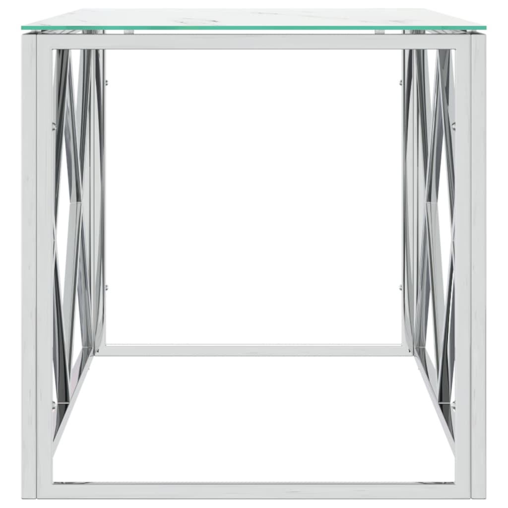 Table basse 110x45x45 cm acier inoxydable et verre - XIOS