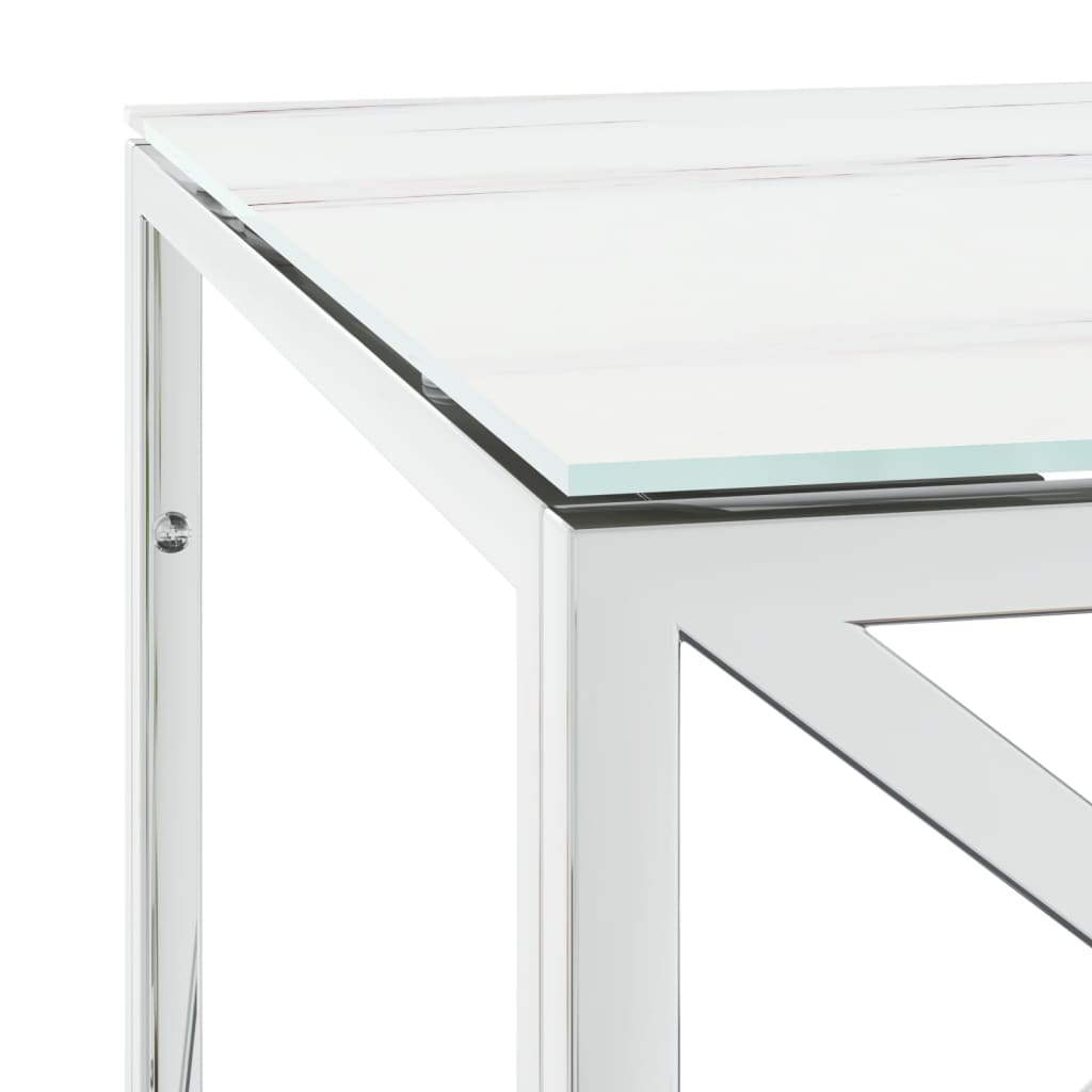 Table basse 110x45x45 cm acier inoxydable et verre - XIOS