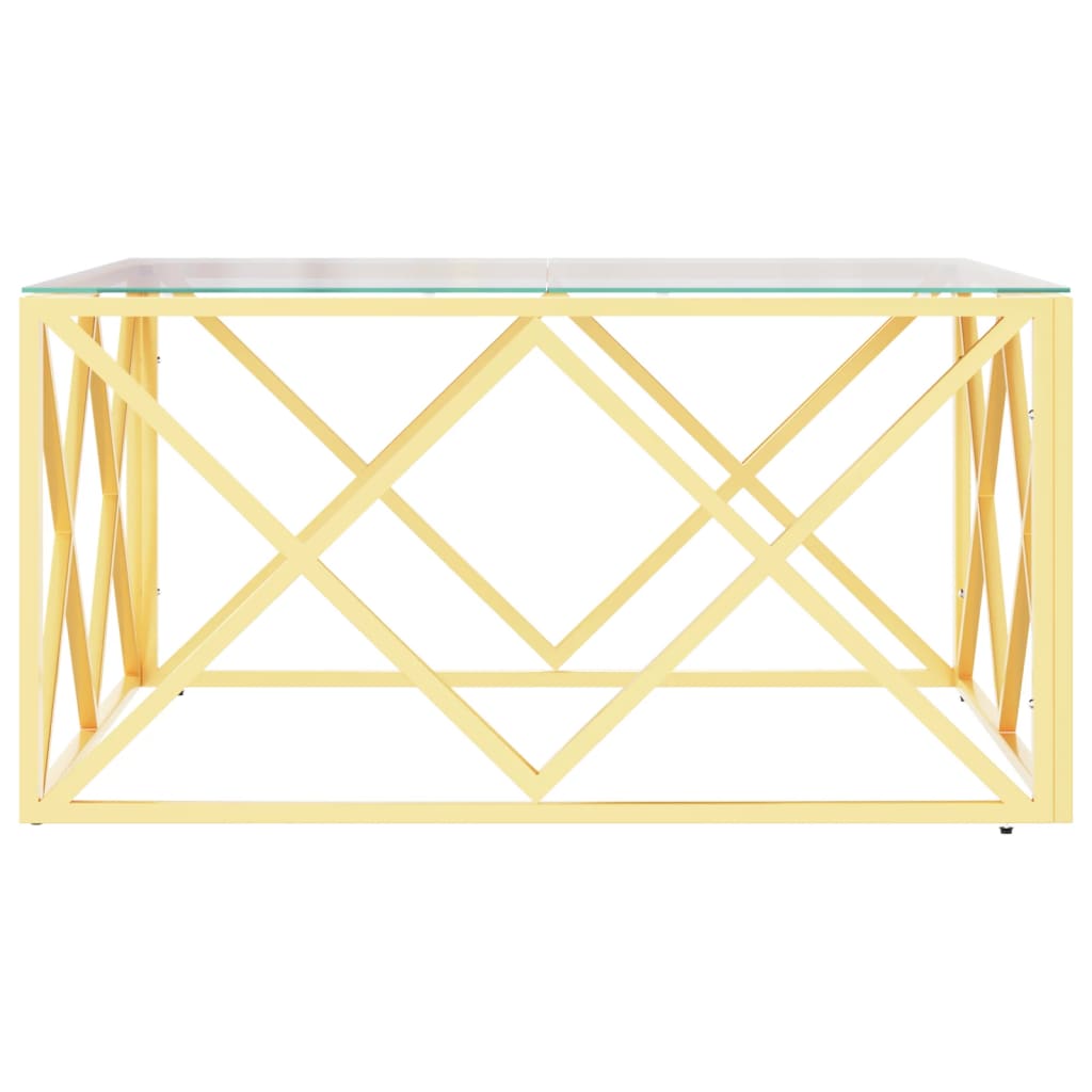 Table basse 80x80x40 cm acier inoxydable et verre - XIOS