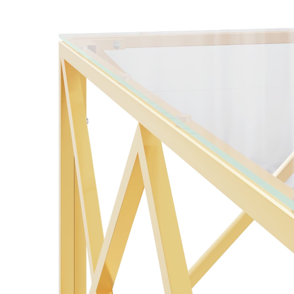 Table basse 80x80x40 cm acier inoxydable et verre - XIOS