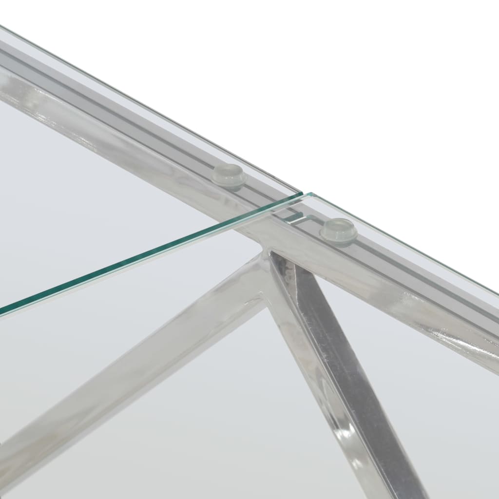 Table basse argenté acier inoxydable et verre trempé Tables basses vidaXL