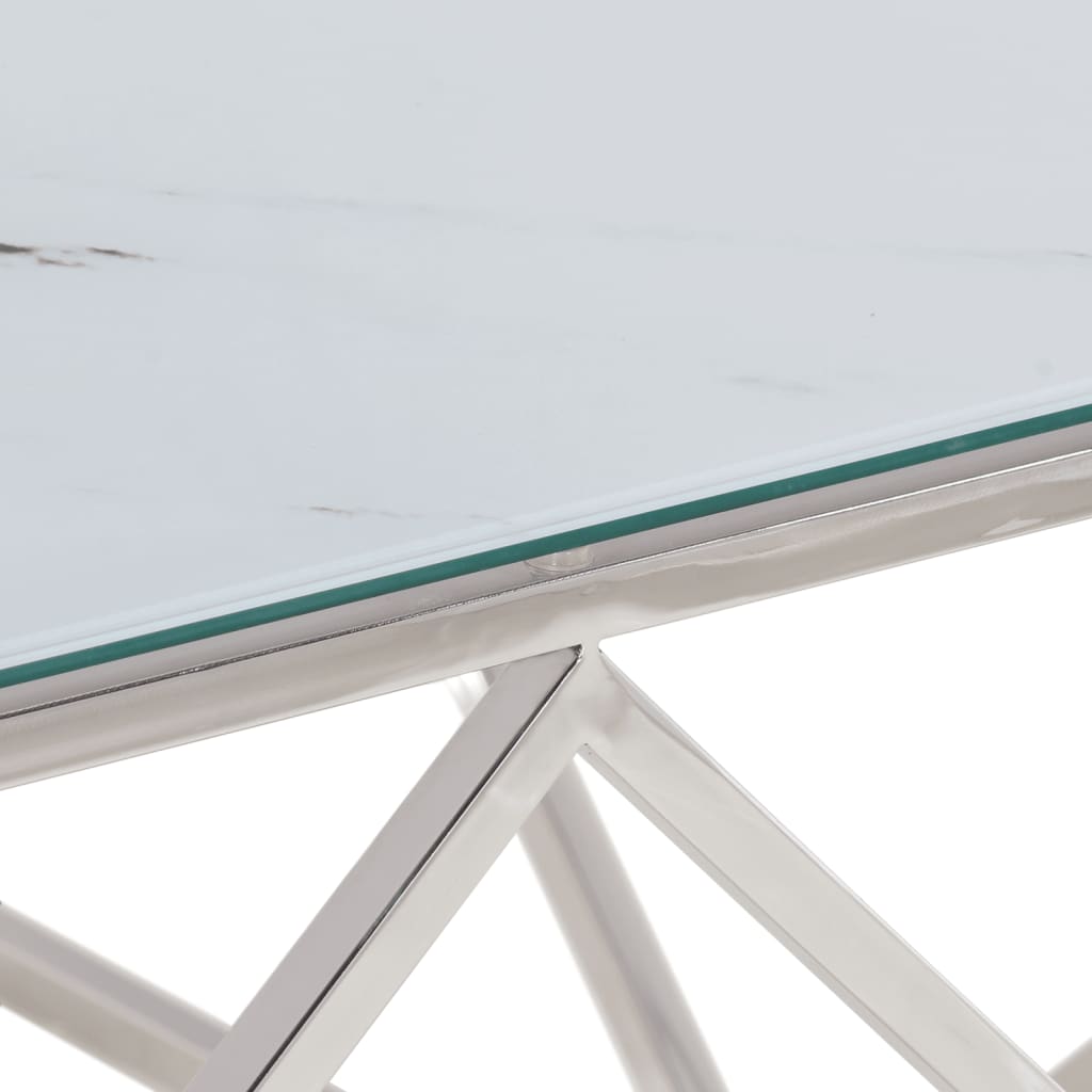 Table basse argenté acier inoxydable et verre trempé Tables basses vidaXL