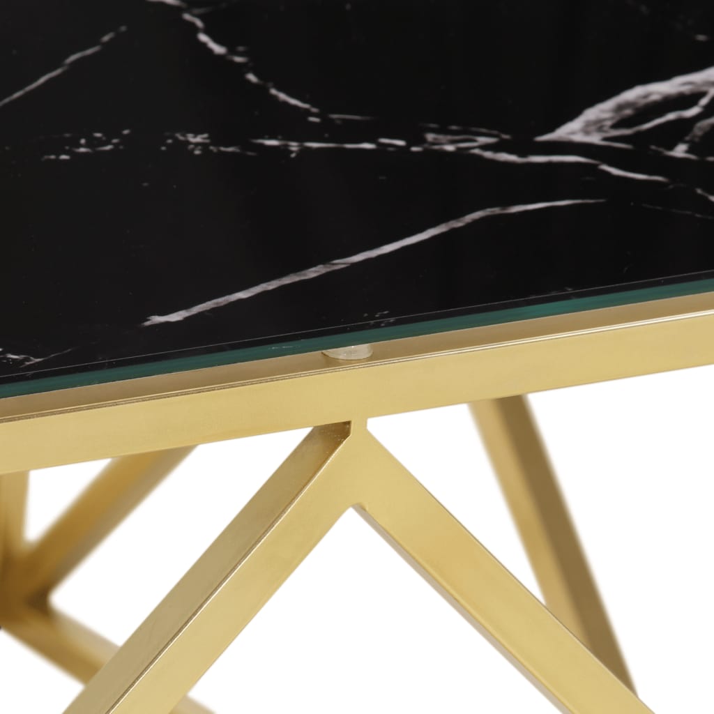 Table basse doré acier inoxydable et verre trempé - XIOS