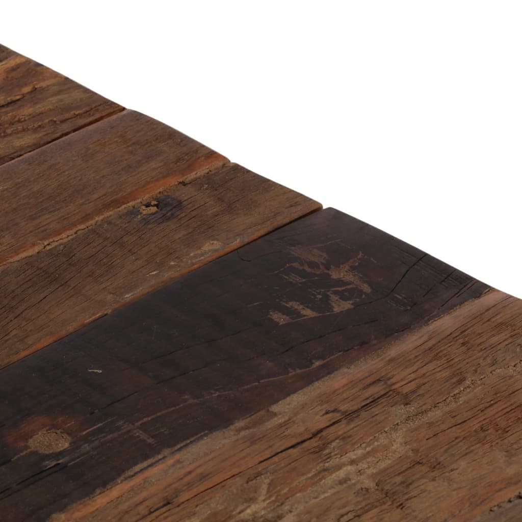 Table basse argenté inox et bois de mélèze massif - XIOS