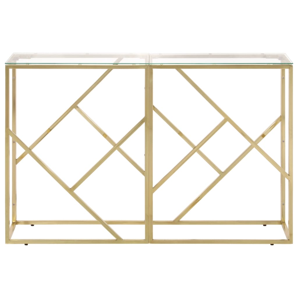 Table console doré acier inoxydable et verre trempé Tables d'appoint vidaXL   