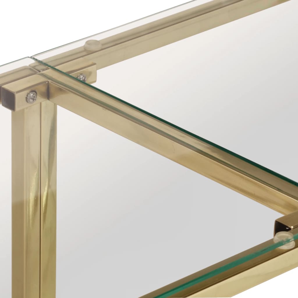 Table console doré acier inoxydable et verre trempé Tables d'appoint vidaXL   