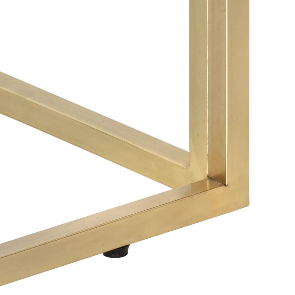 Table console doré acier inoxydable et bois de mélèze massif - XIOS