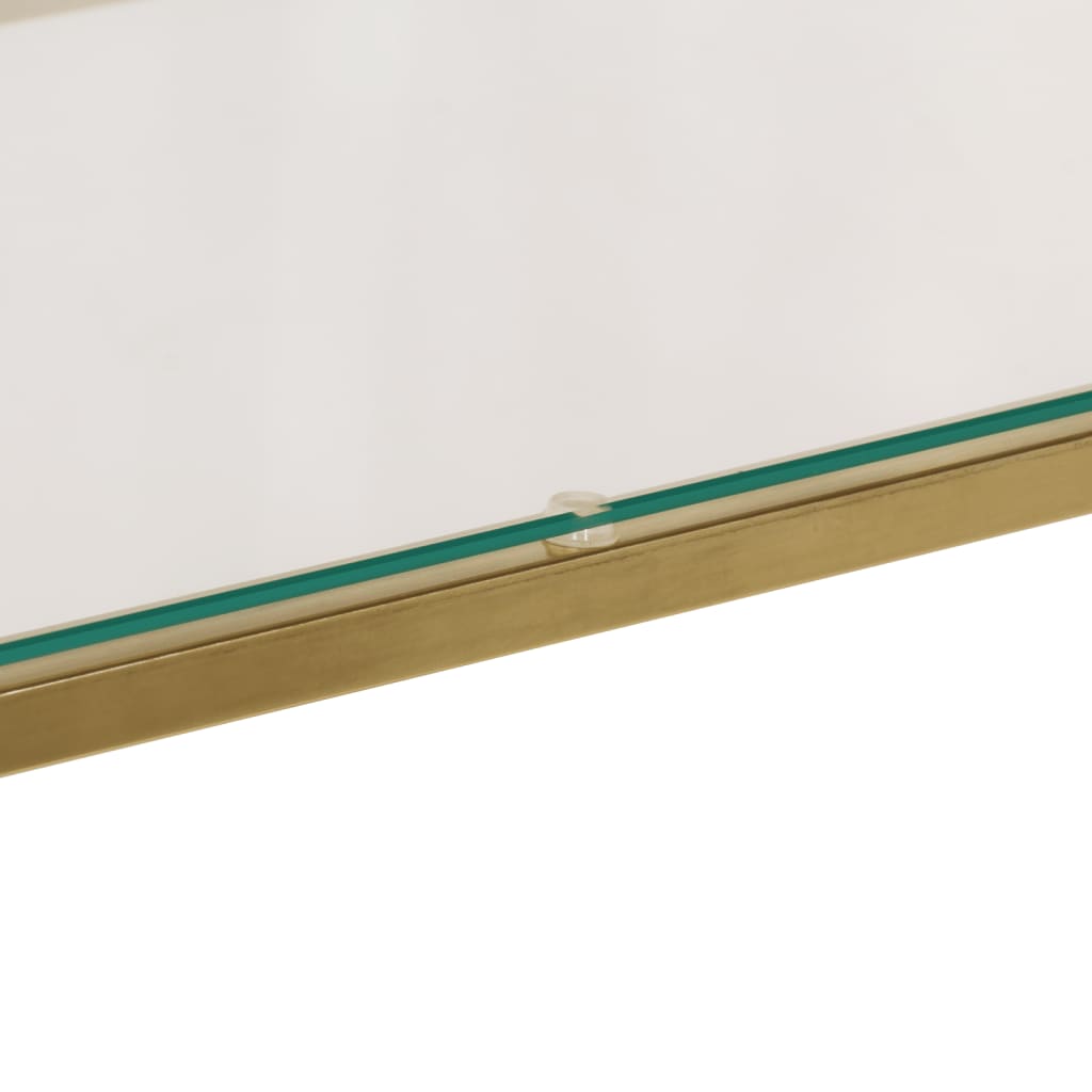 Table console doré acier inoxydable et verre trempé Tables console vidaXL