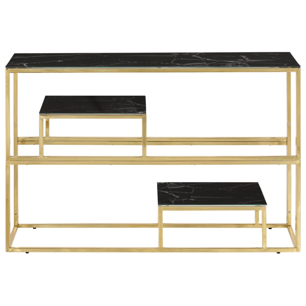 Table console doré acier inoxydable et verre trempé Tables console vidaXL