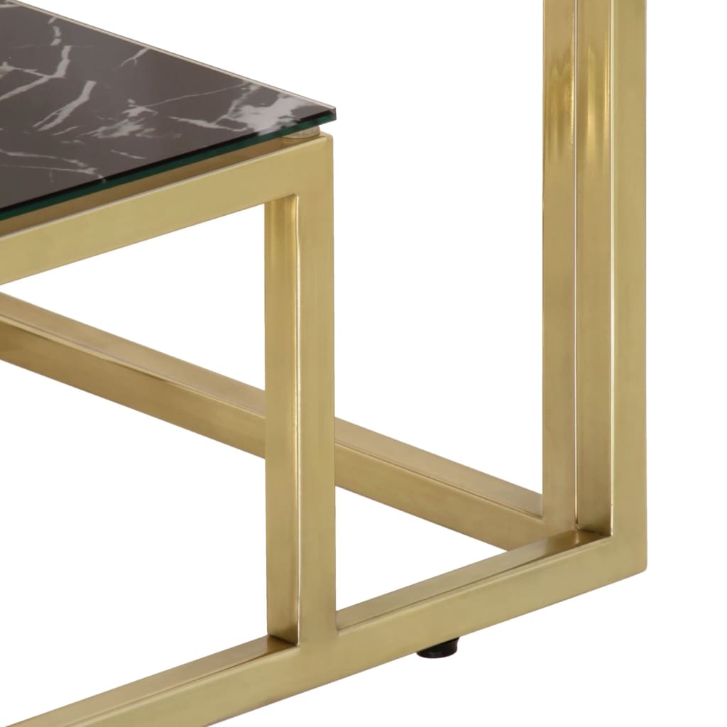 Table console doré acier inoxydable et verre trempé Tables console vidaXL