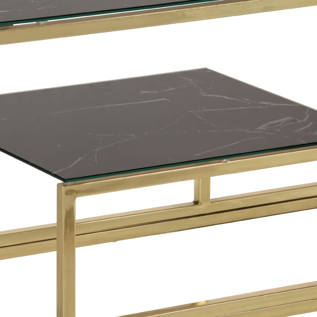 Table console doré acier inoxydable et verre trempé Tables console vidaXL
