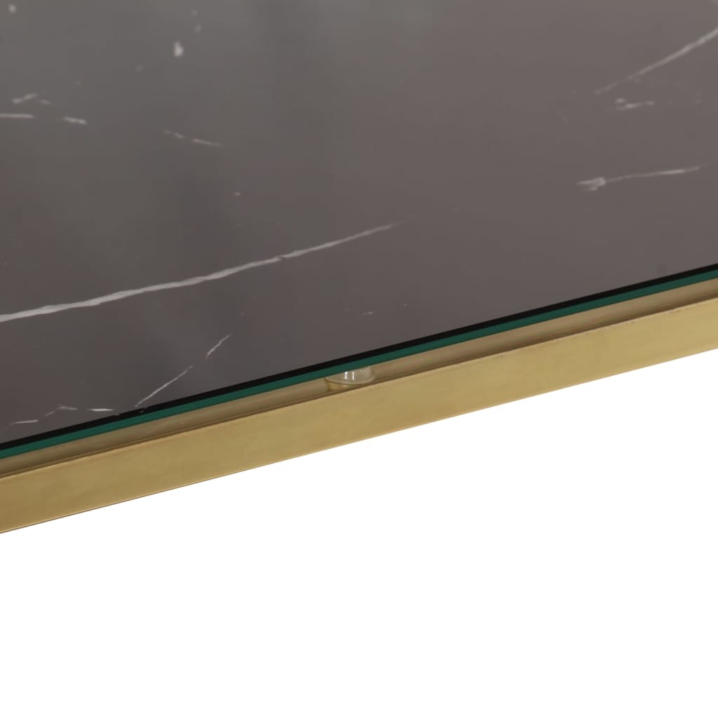 Table console doré acier inoxydable et verre trempé Tables console vidaXL