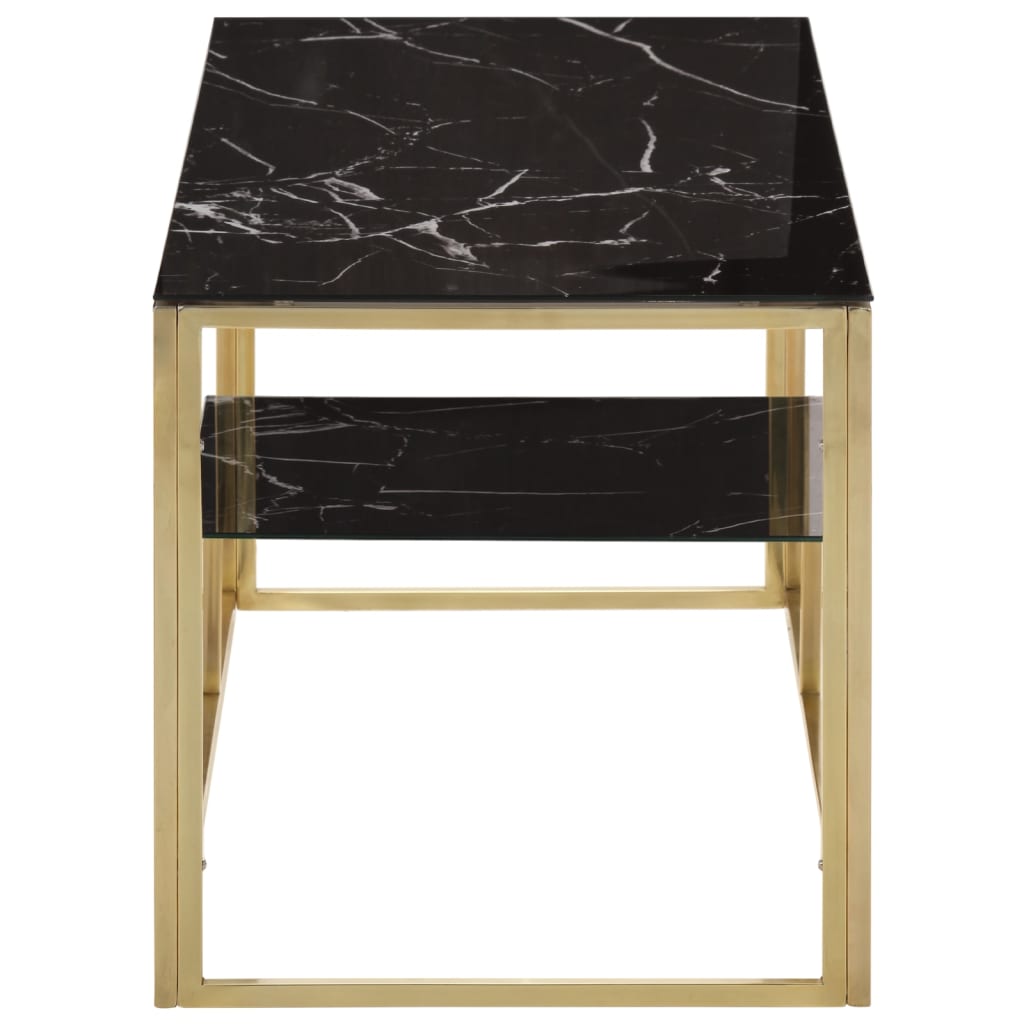 Table basse doré acier inoxydable et verre trempé - XIOS