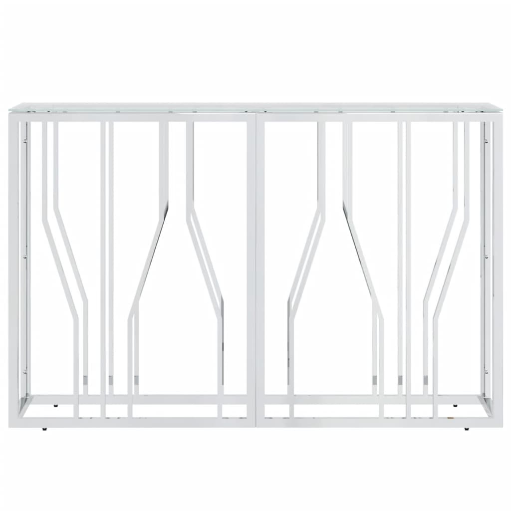 Table console 110x30x70 cm acier inoxydable et verre - XIOS