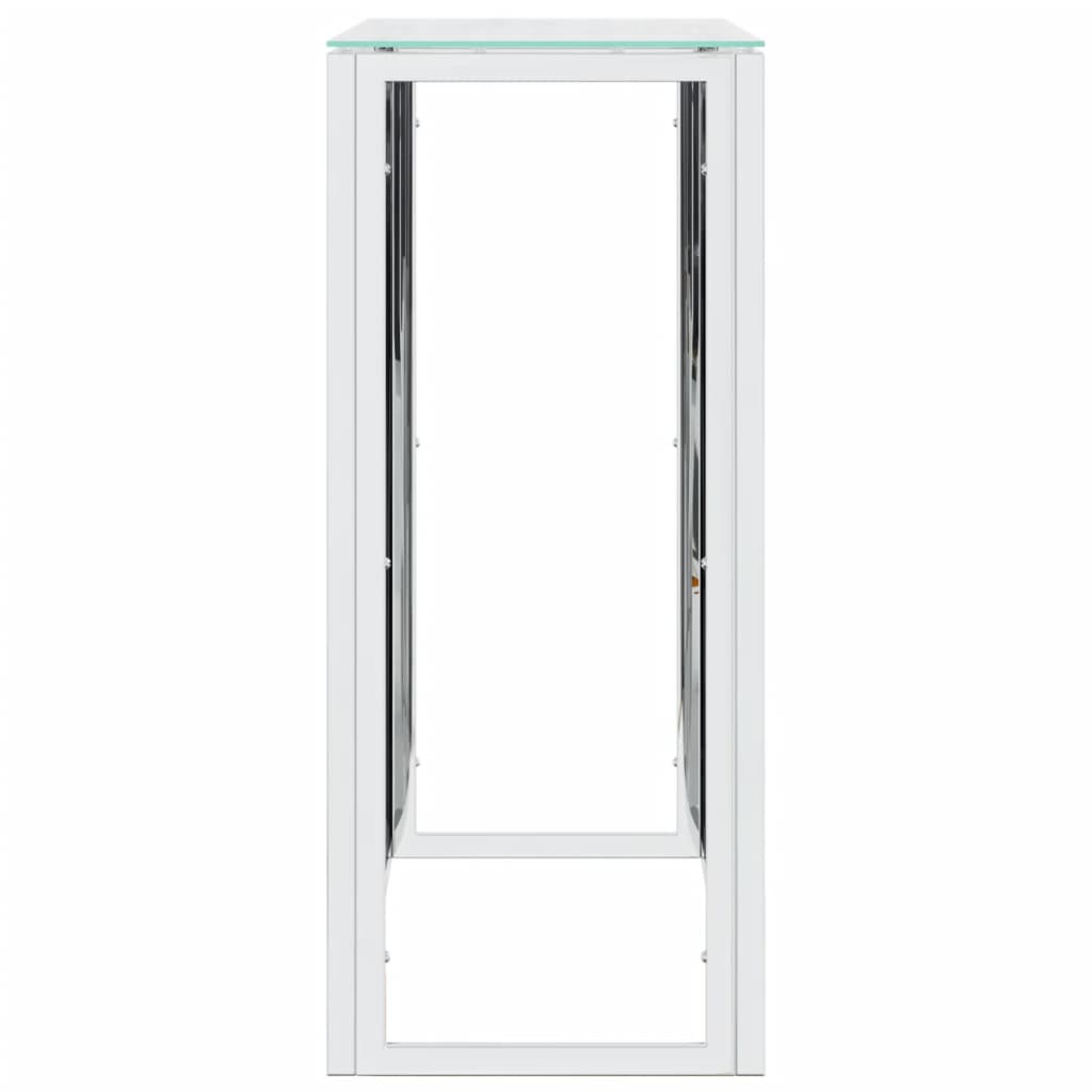 Table console 110x30x70 cm acier inoxydable et verre - XIOS