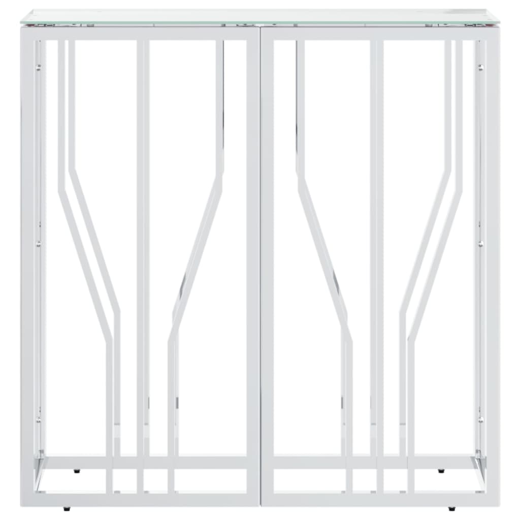 Table console 70x30x70 cm acier inoxydable et verre - XIOS