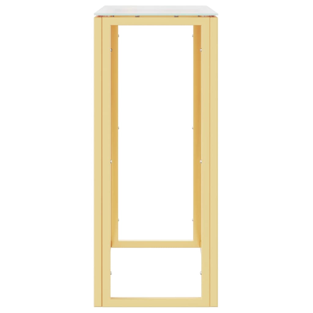 Table console doré 70x30x70 cm acier inoxydable et verre - XIOS