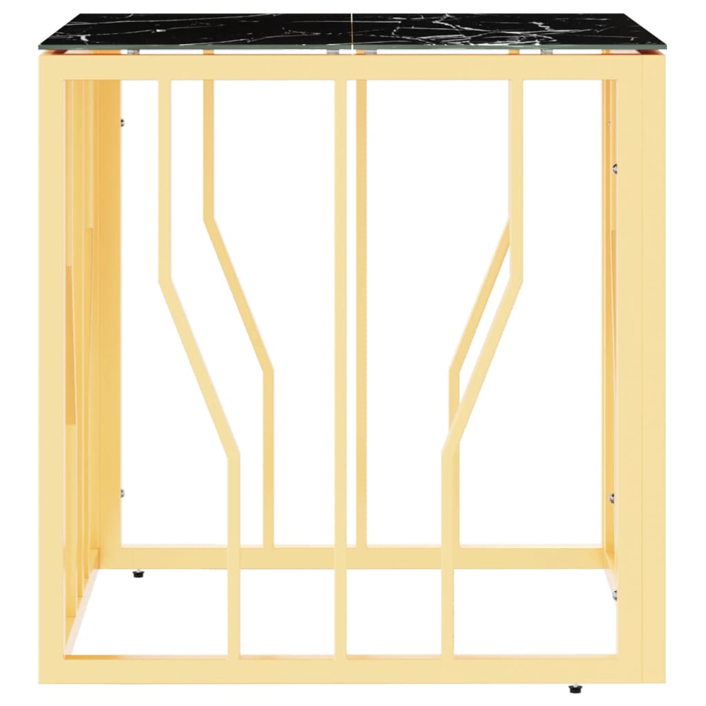 Table basse doré 50x50x50 cm acier inoxydable et verre - XIOS