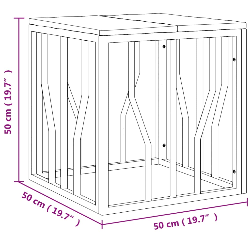 Table basse doré acier inoxydable et bois massif récupération - XIOS
