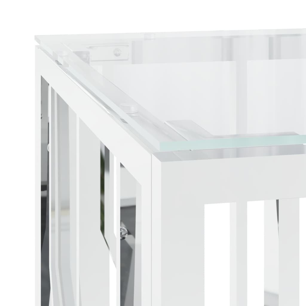 Table basse 110x45x45 cm acier inoxydable et verre - XIOS