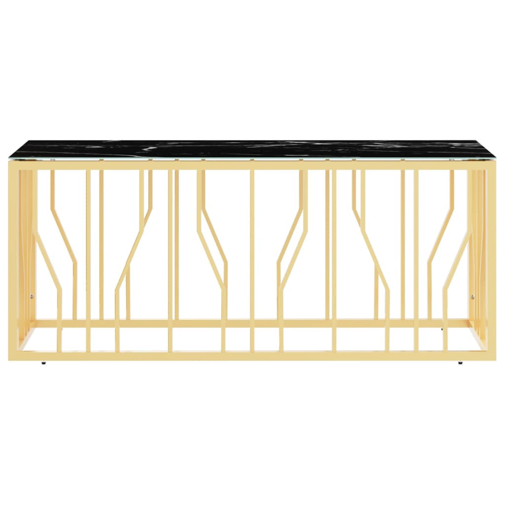 Table basse doré 110x45x45 cm acier inoxydable et verre - XIOS