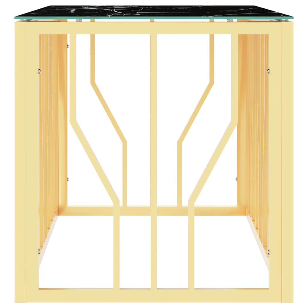 Table basse doré 110x45x45 cm acier inoxydable et verre - XIOS