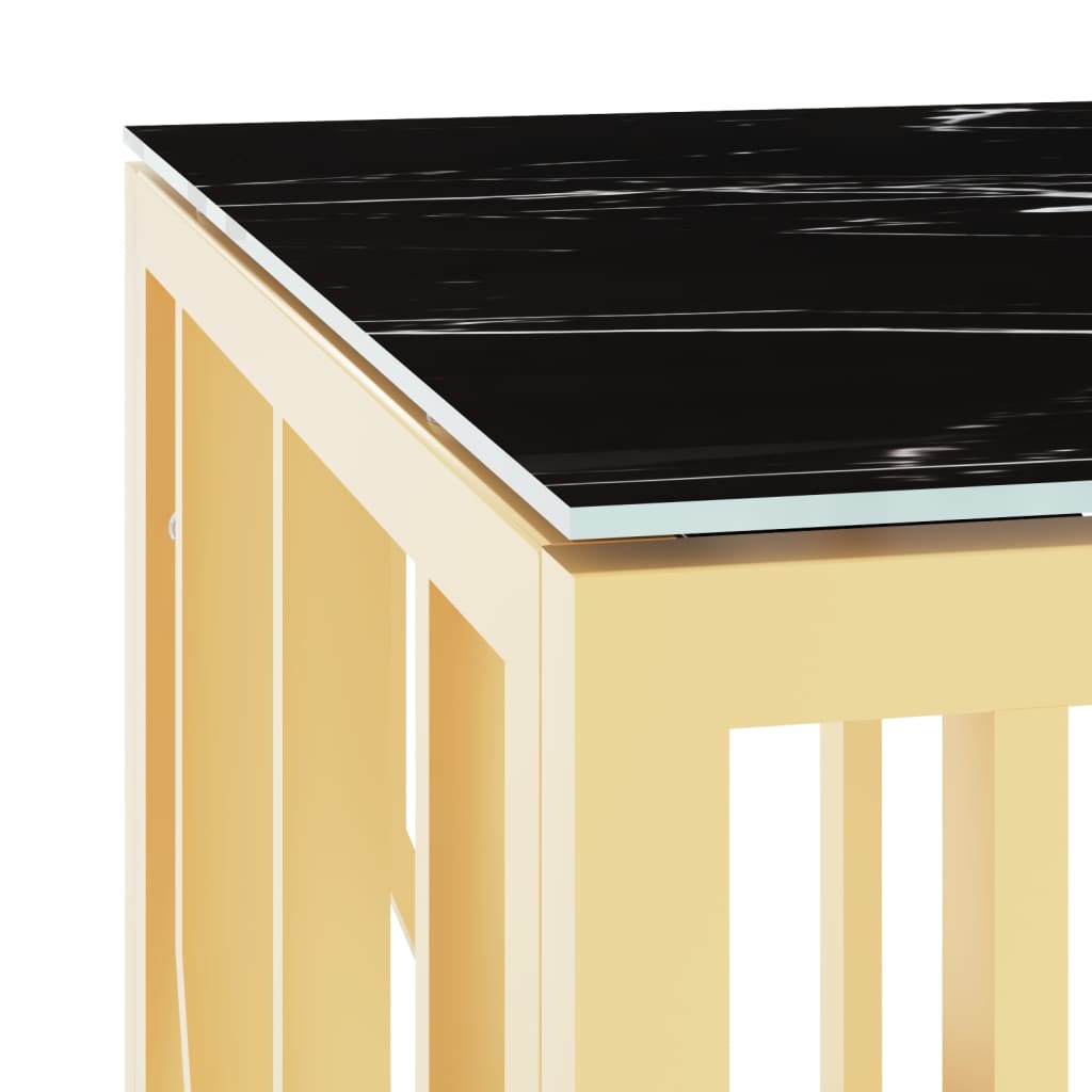 Table basse doré 110x45x45 cm acier inoxydable et verre - XIOS